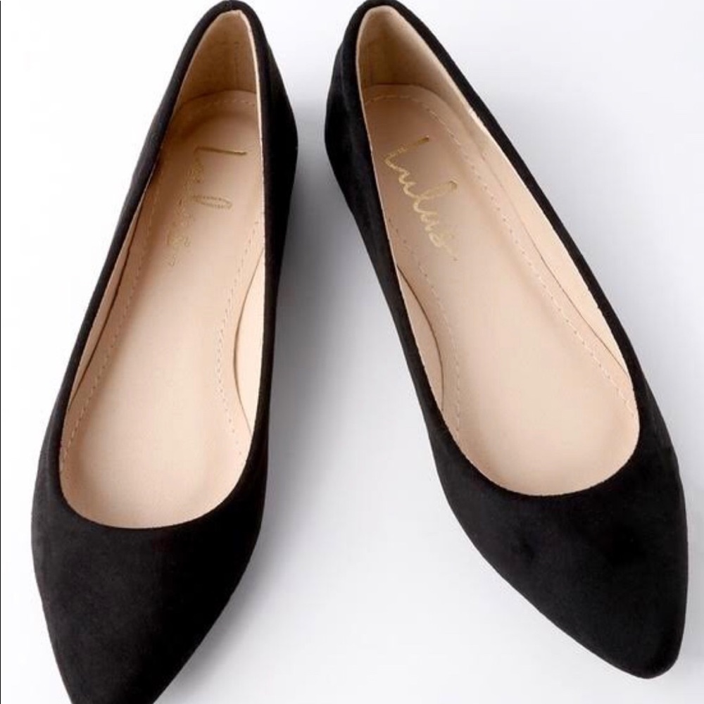 Black Suede Pointed Flats